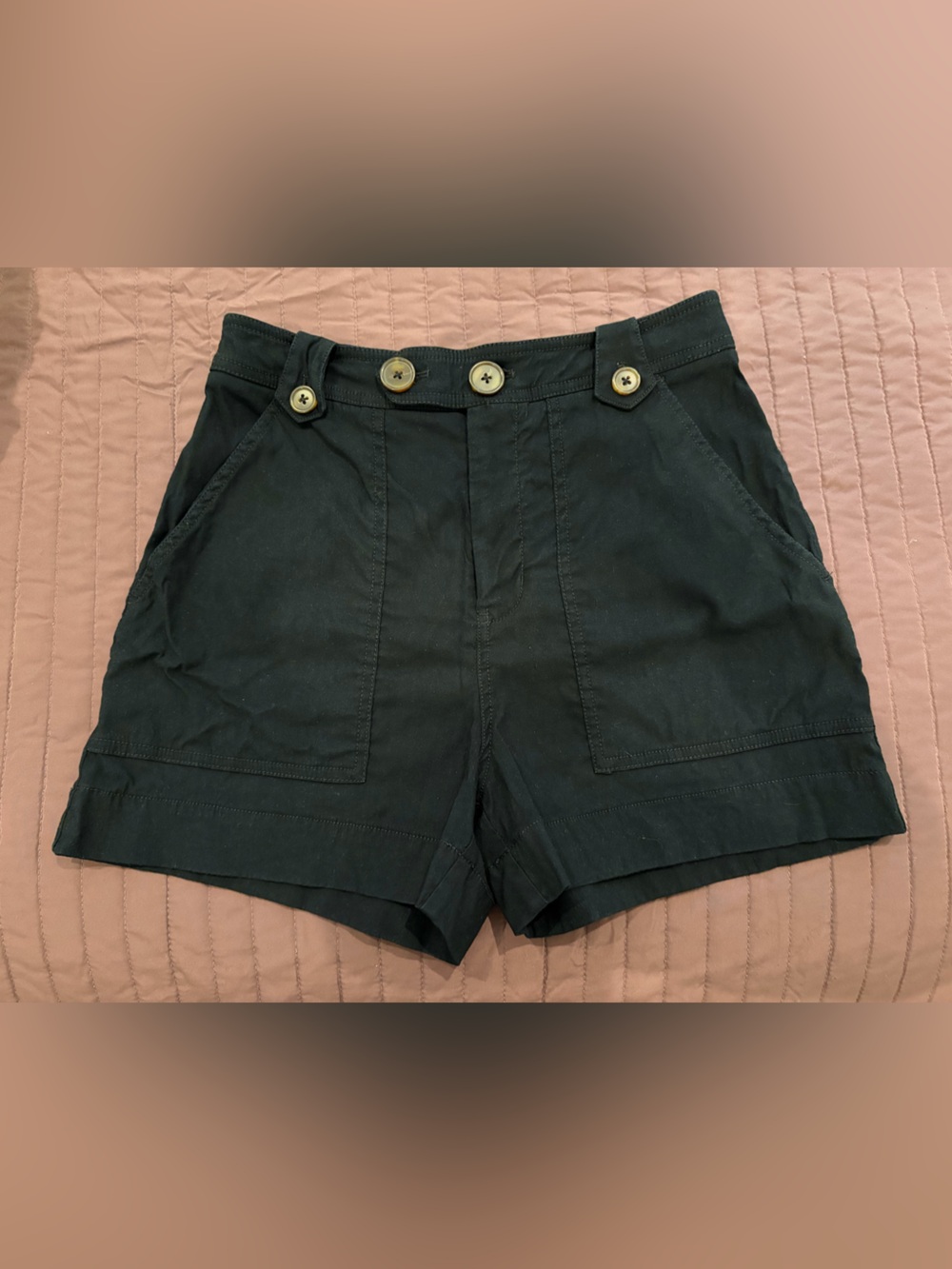 Anthropologie Maeve “Colette” High-Rise, Tailored Shorts in Black